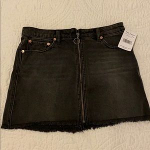 Free People Black Denim Skirt